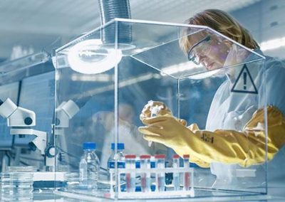 Oxygen and Carbon Dioxide in a Biology Research Lab